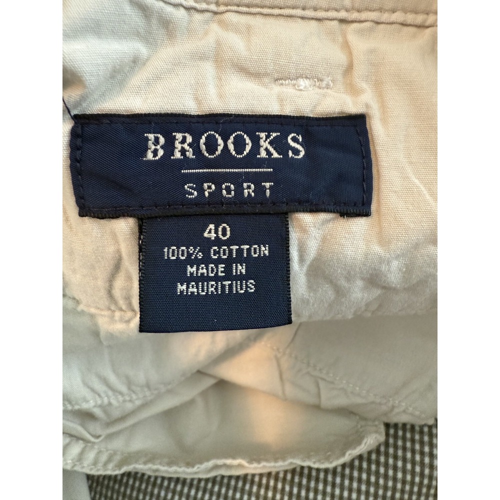 Brooks Sport Men's 40x8 Seersucker Cotton Chino Flat Front Short Preppy - Picture 8 of 9